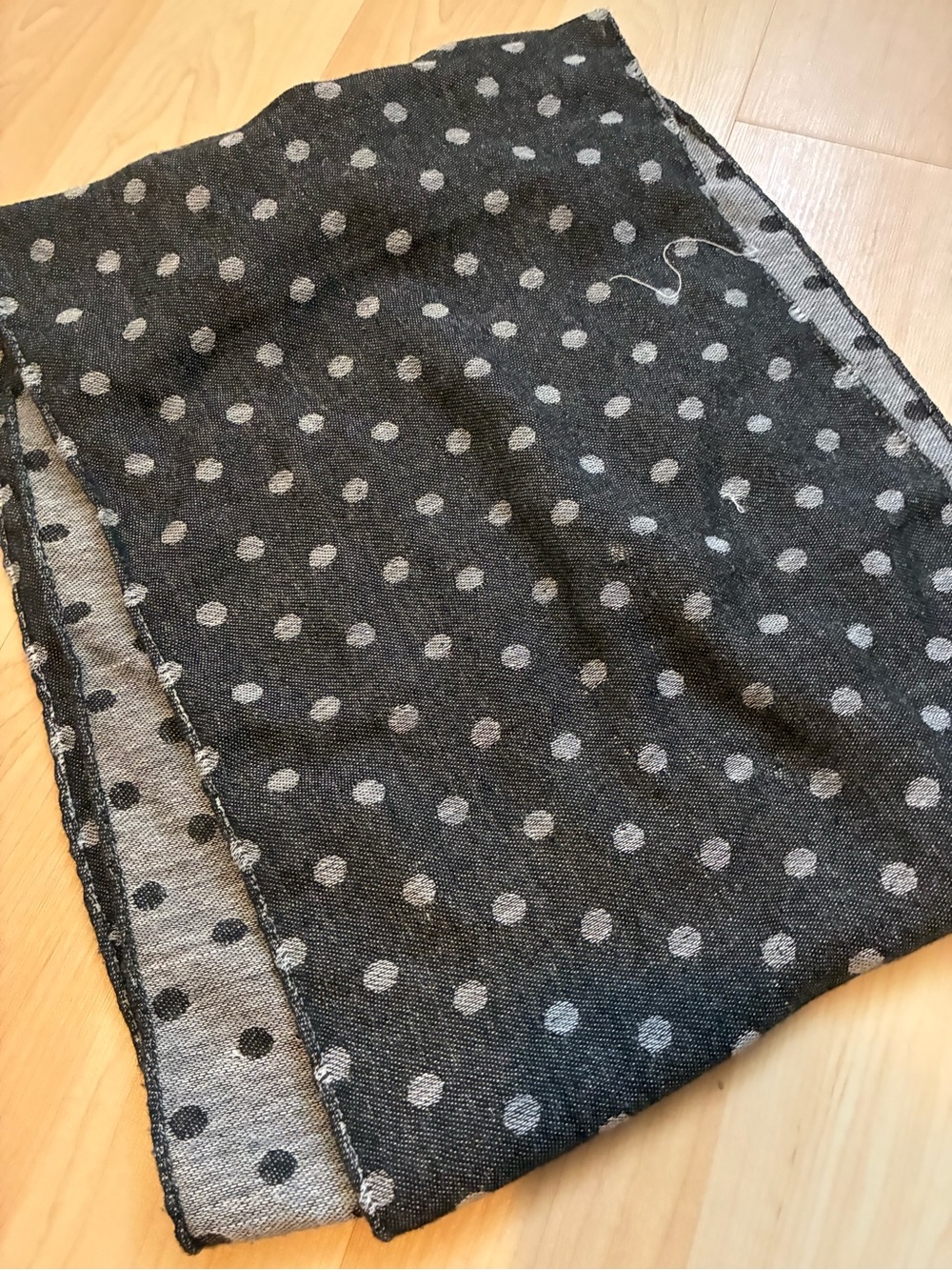 Polka Dot Gray Scarf - Cozy Layering Accessory - Picture 2 of 2